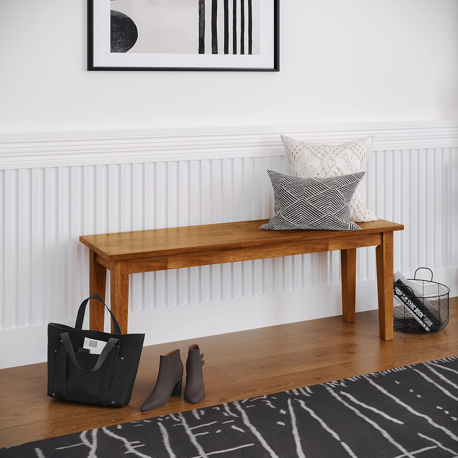 carpentray 120cm long wooden bench