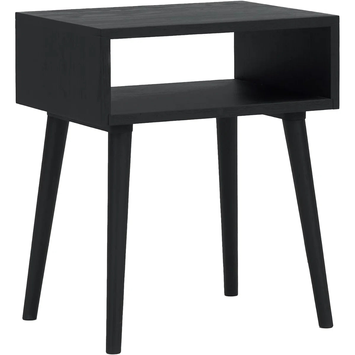 Carpentray Wooden Open Bedside Table (Black)