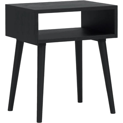carpentray wooden open bedside table (black)