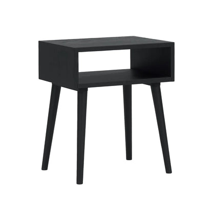 carpentray wooden open bedside table (black)