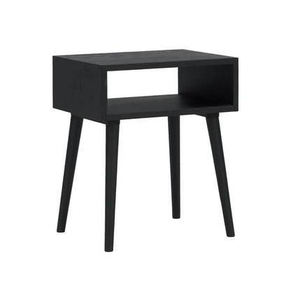 carpentray wooden open bedside table (black)