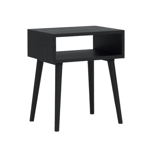 Carpentray Wooden Open Bedside Table (Black)