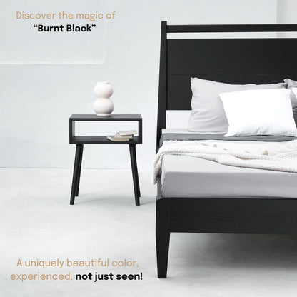 carpentray wooden open bedside table (black)