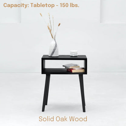 carpentray wooden open bedside table (black)