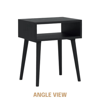 carpentray wooden open bedside table (black)