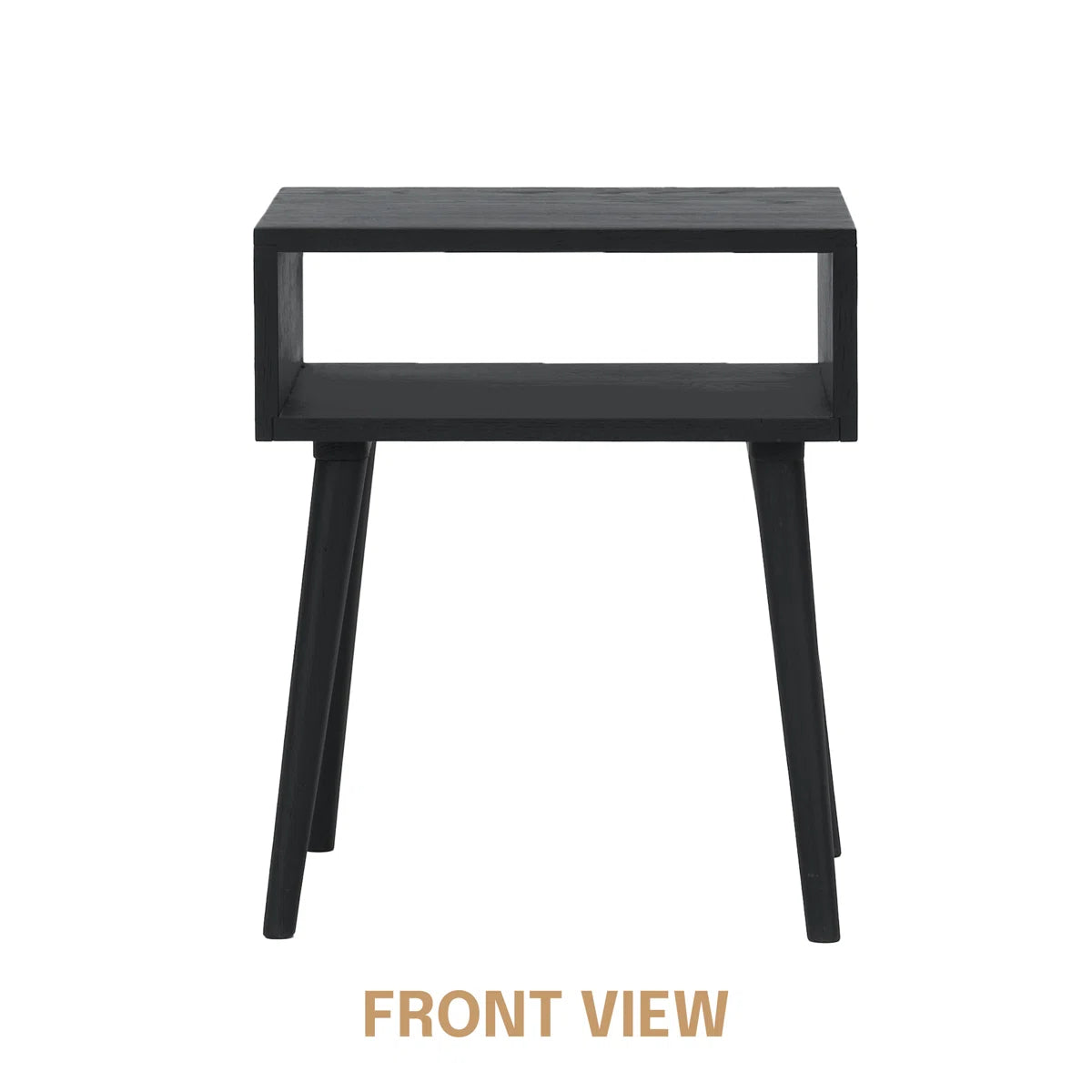 Carpentray Wooden Open Bedside Table (Black)