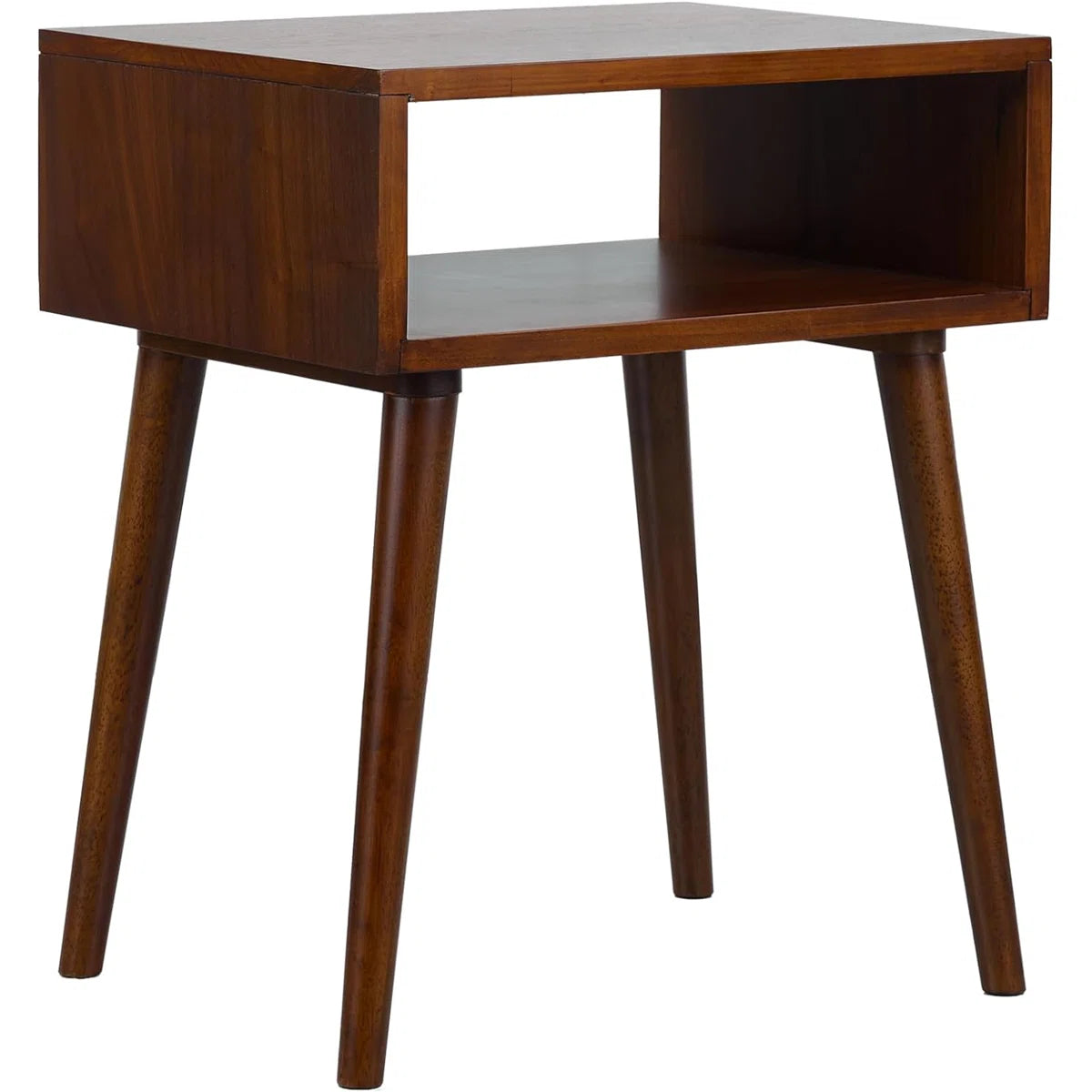 Carpentray Wooden Open Bedside Table (Brown)