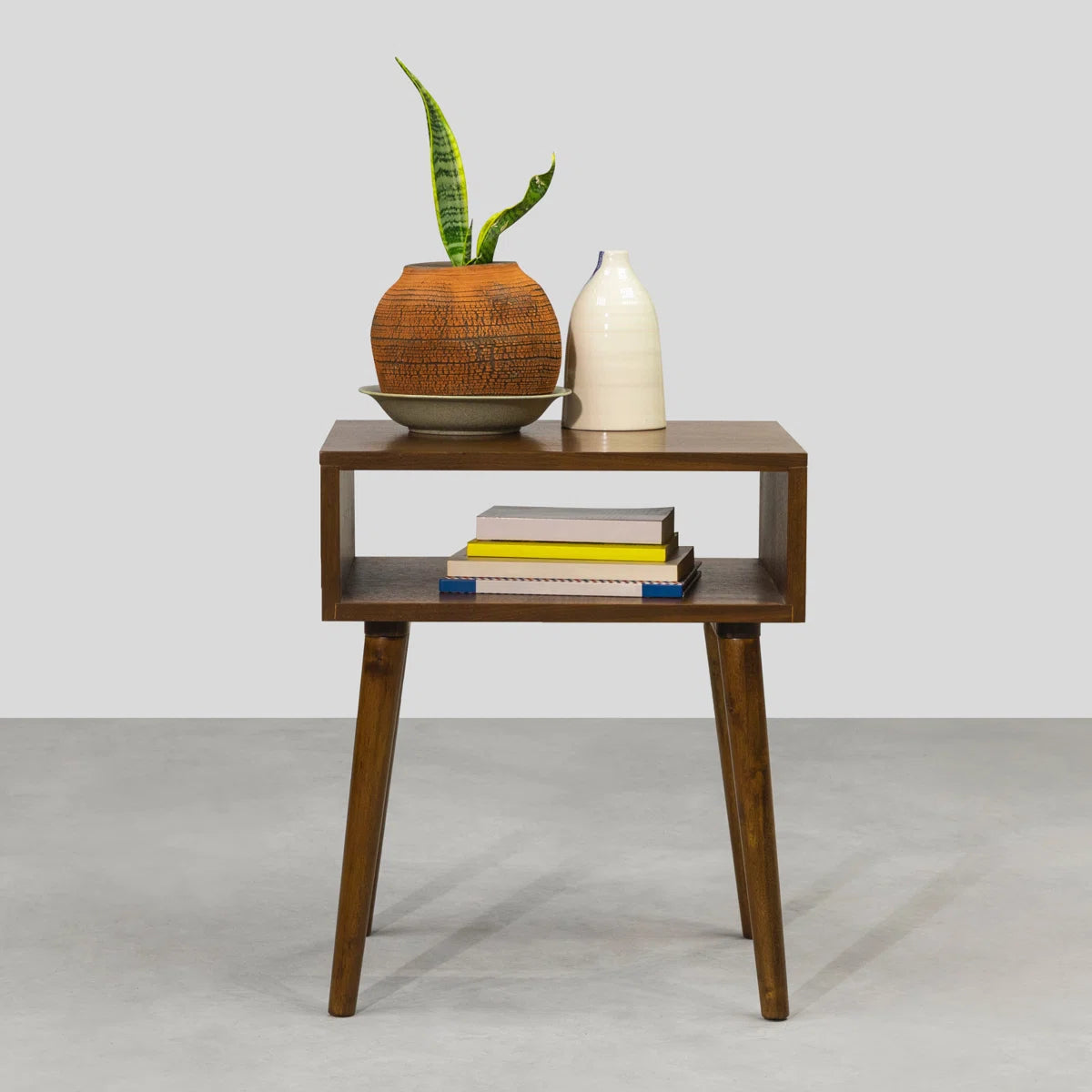 carpentray wooden open bedside table (brown)