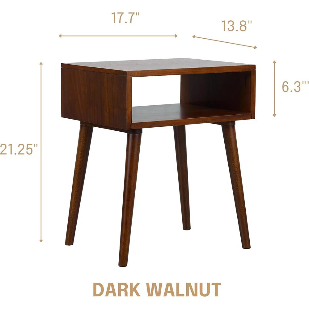 carpentray wooden open bedside table (brown)