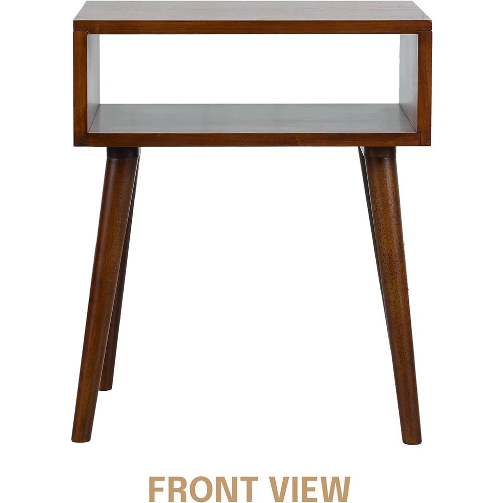 Carpentray Wooden Open Bedside Table (Brown)