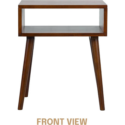 carpentray wooden open bedside table (brown)