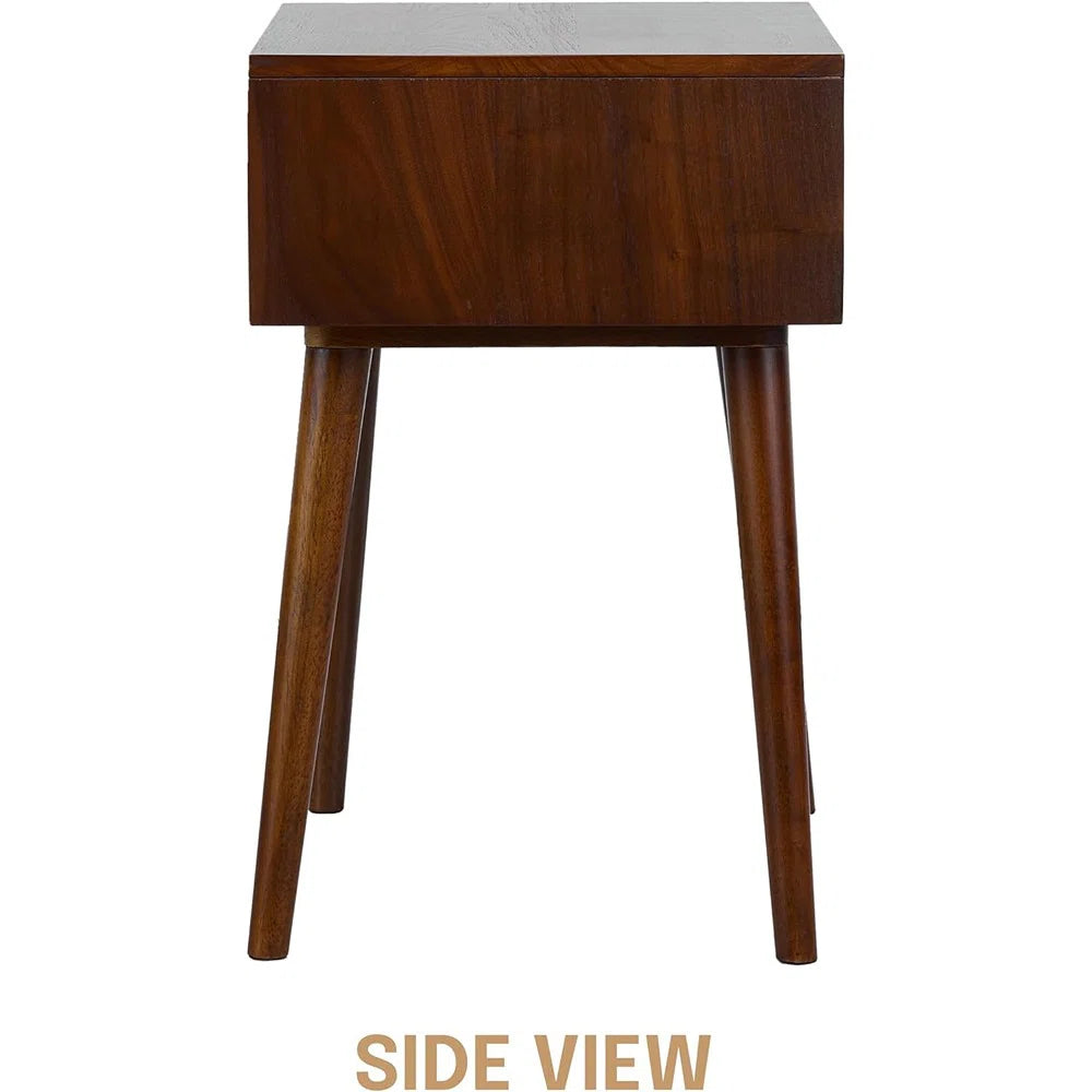 Carpentray Wooden Open Bedside Table (Brown)