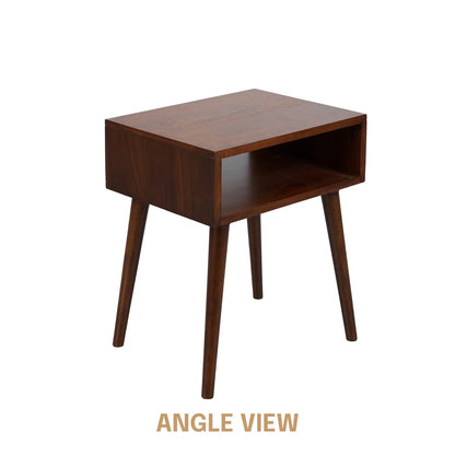carpentray wooden open bedside table (brown)