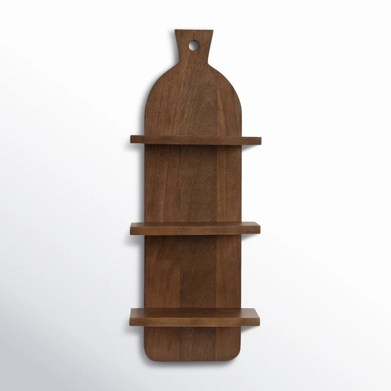 carpentray mango wooden kitchen wall shelf