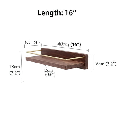 carpentray 16'' modern brass wooden shelf