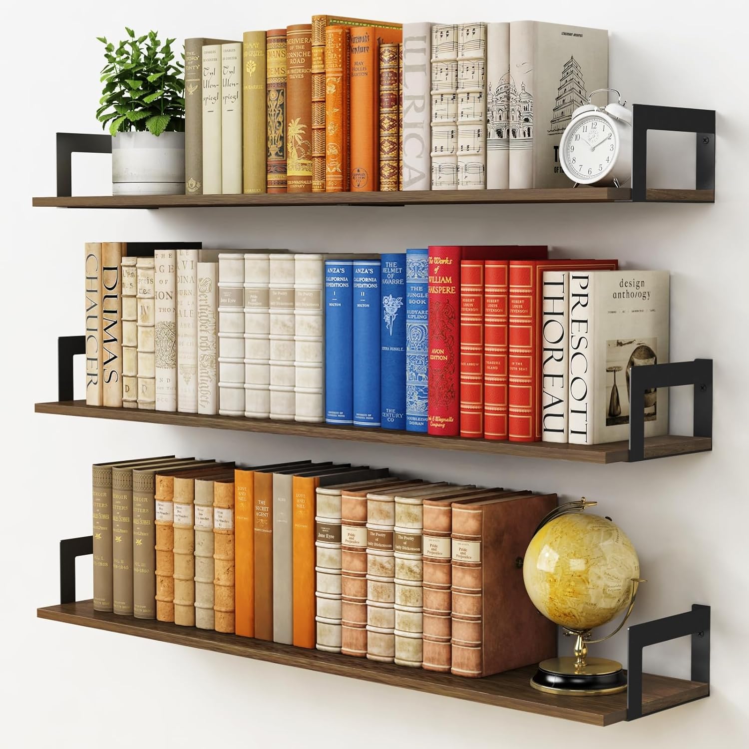 carpentray 36x8 inch floating shelves for wall set of 3