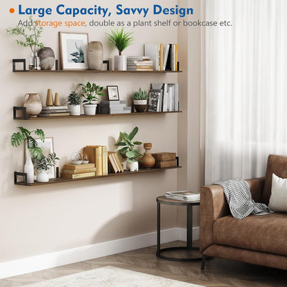 carpentray 36x8 inch floating shelves for wall set of 3
