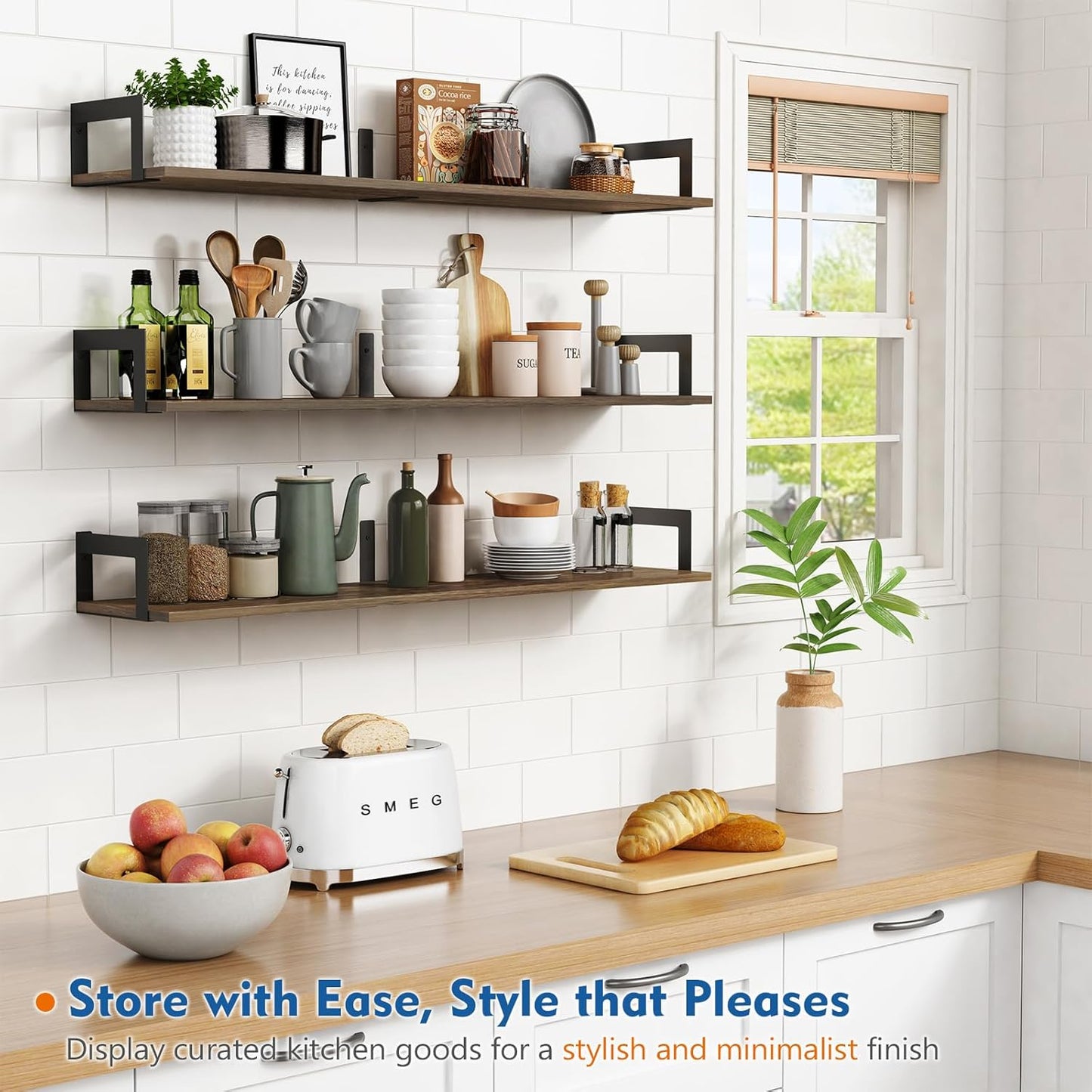 Carpentray 36x8 inch Floating Shelves for Wall Set of 3