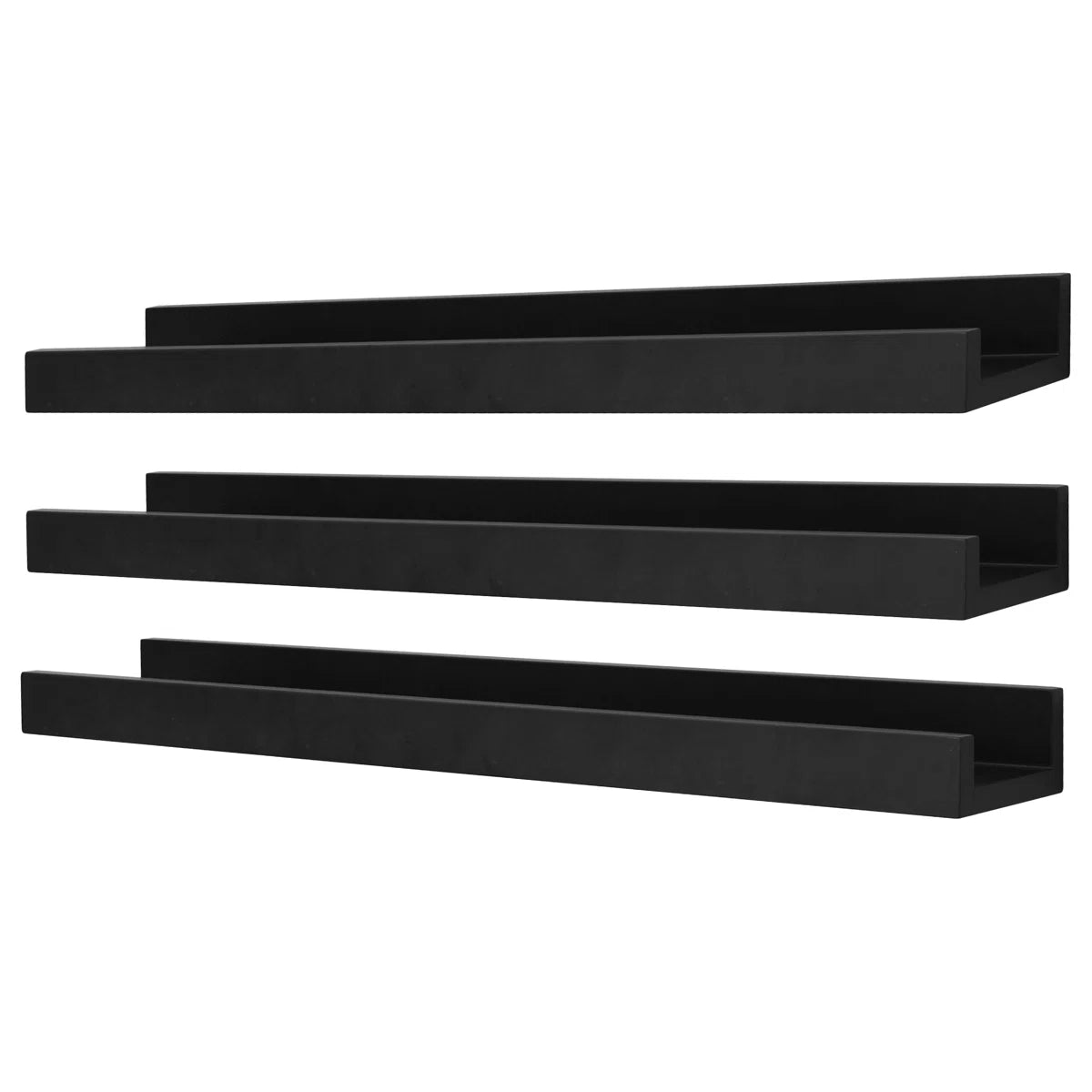 carpentray 24 inch long 3 piece picture ledge wall shelf (set of 3)