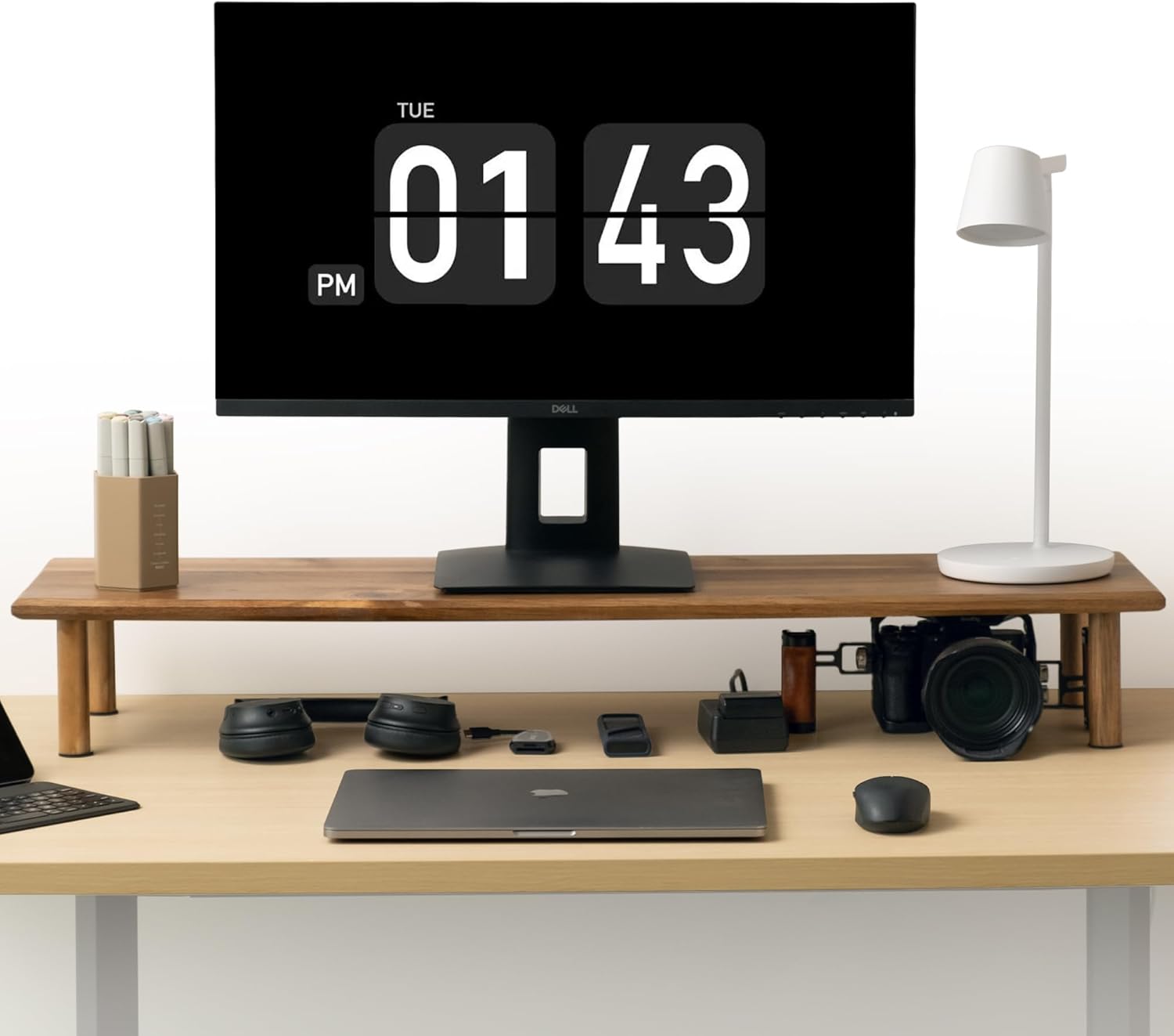 carpentray 100cm long monitor stand riser sheesham wood