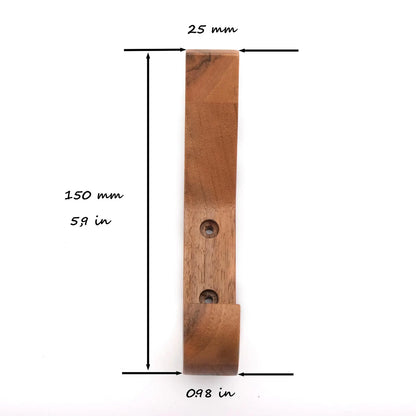 carpentray set of 4 wooden wall premium hooks