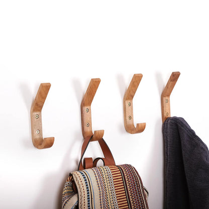 carpentray set of 4 wooden wall premium hooks