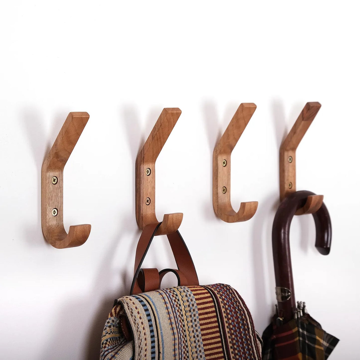Carpentray Set of 4 Wooden Wall Premium Hooks