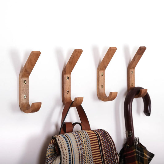Carpentray Set of 4 Wooden Wall Premium Hooks