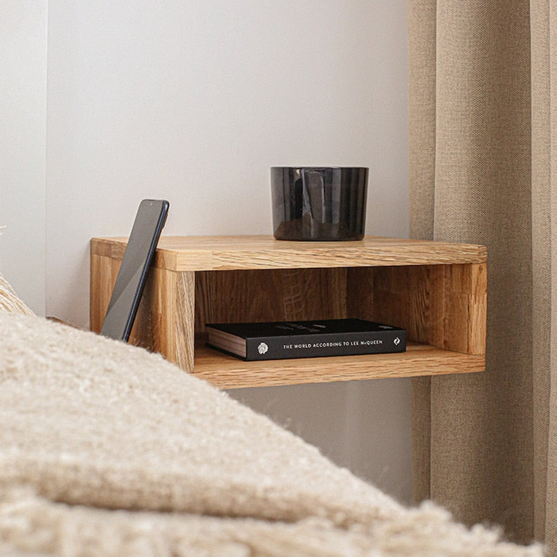 Carpentray Wooden Bedside Table Light Brown