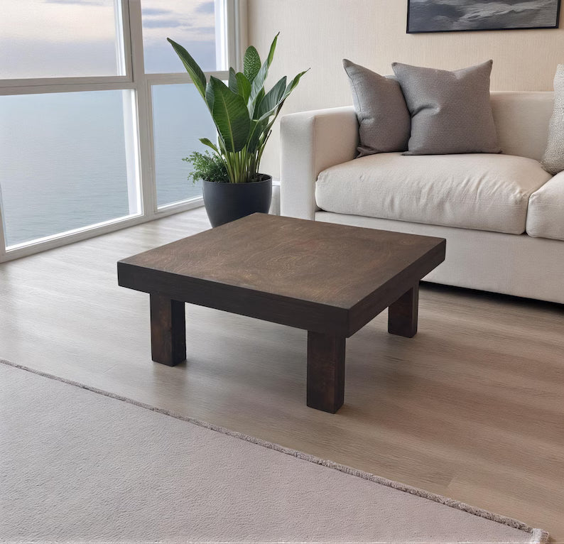 Carpentray 24x24 Inch Square Wooden Coffee Table