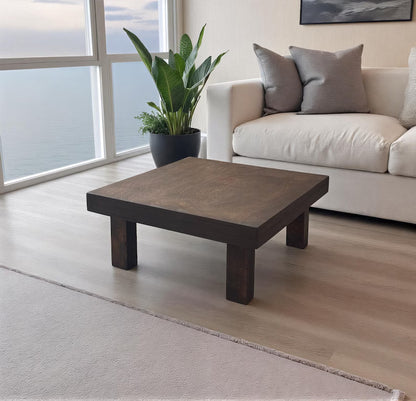 carpentray 24x24 inch square wooden coffee table