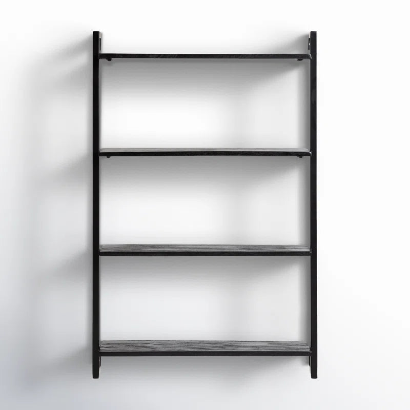 Carpentray Wooden Wall Shlef 4 Piece Floating Shelf (Set of 1 / Black)