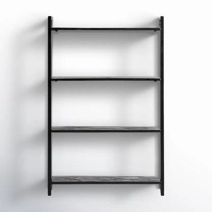 carpentray wooden wall shlef 4 piece floating shelf (set of 1 / black)