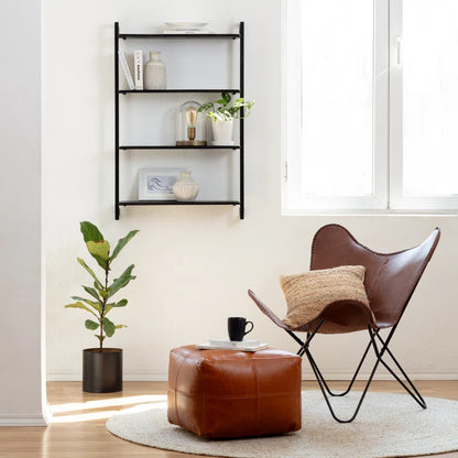 carpentray wooden wall shlef 4 piece floating shelf (set of 1 / black)