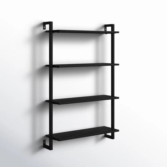 Carpentray Wooden Wall Shlef 4 Piece Floating Shelf (Set of 1 / Black)