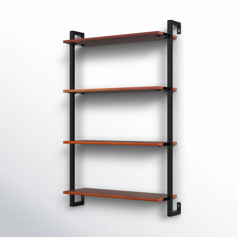 carpentray wooden wall shlef 4 piece floating shelf (set of 1 / brown)