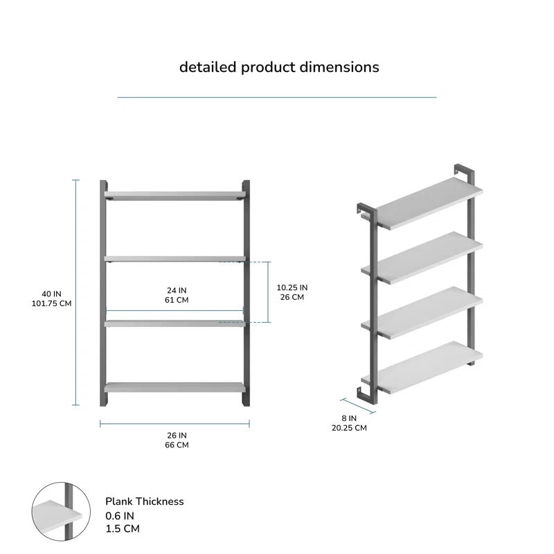 carpentray wooden wall shlef 4 piece floating shelf (set of 1 / brown)