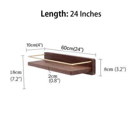 carpentray 24'' modern brass wooden shelf