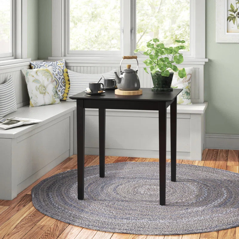 carpentray 30 inch square wooden dining table (black)