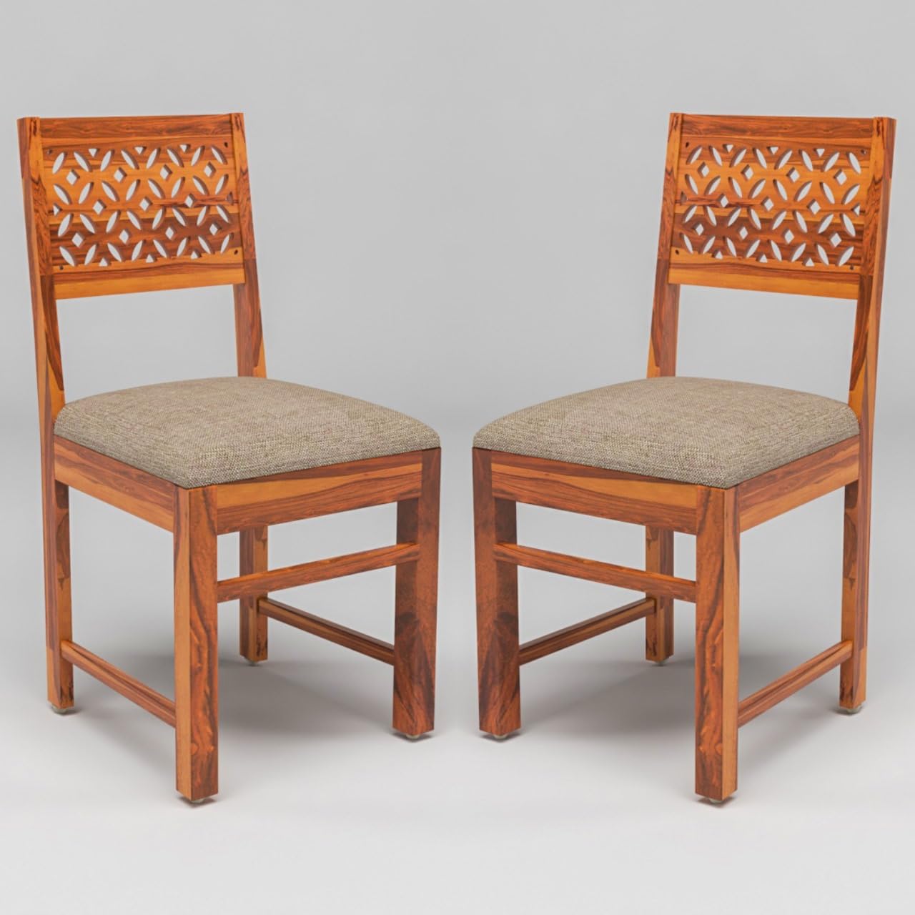 Carpentray Furniture Sheesham Wooden 2 Dining Chair Soft Cusion Set of 2 for Living Room