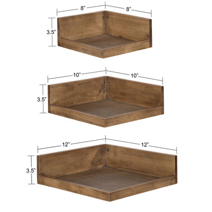 carpentray wooden corner shelf (set of 3)