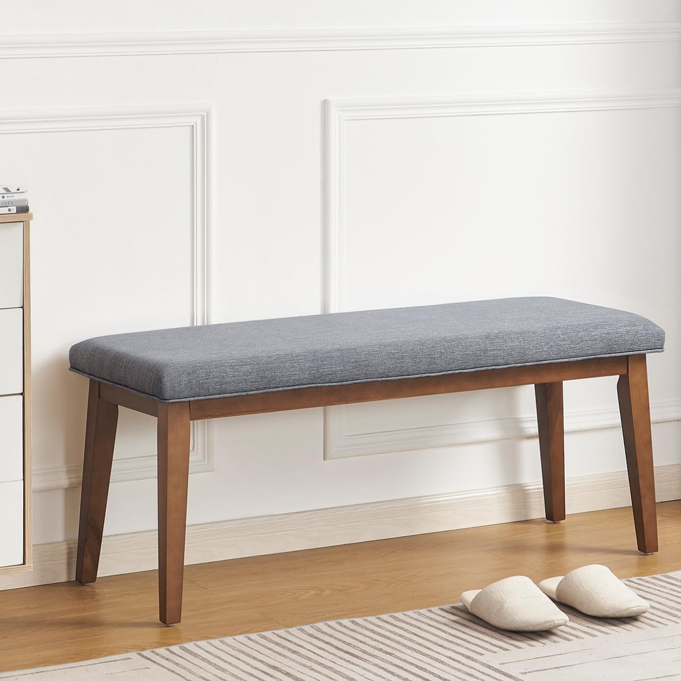 carpentray 100cm long bench for entryway (bench, grey)