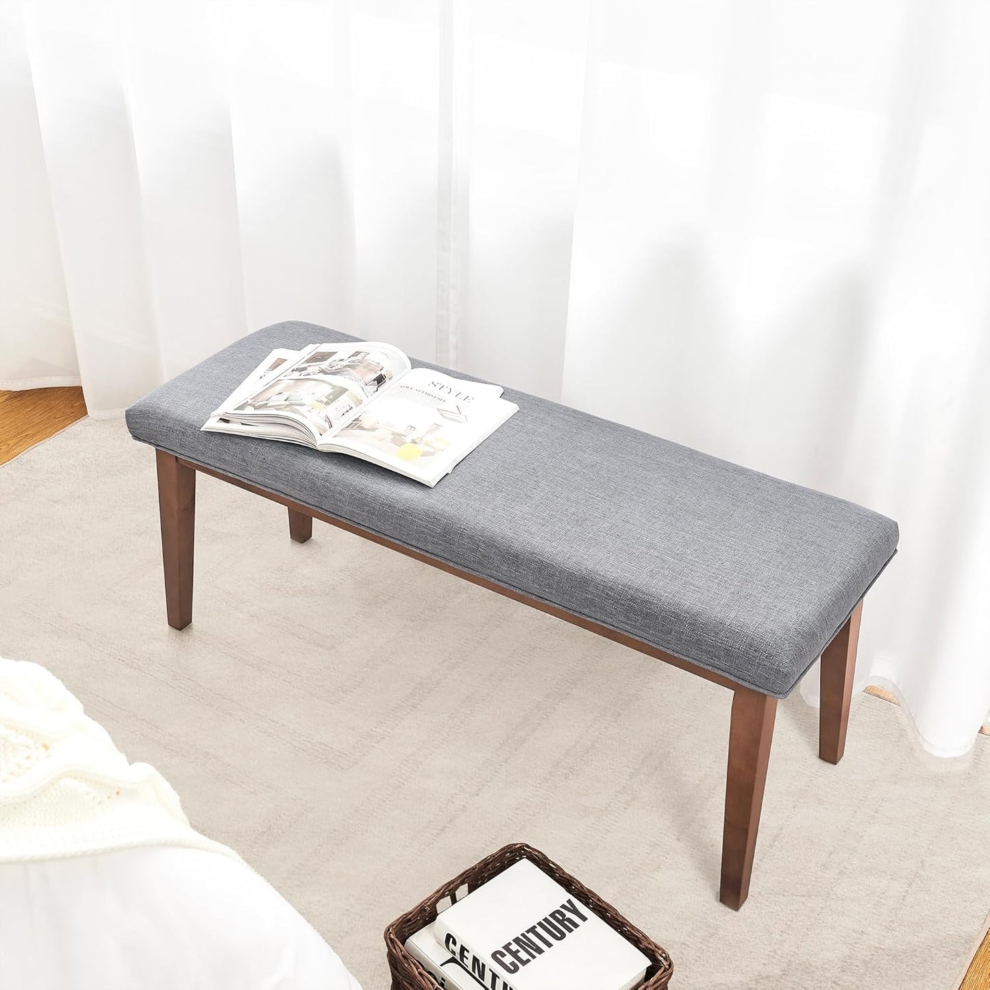 Carpentray 100cm Long Bench for Entryway (Bench, Grey)