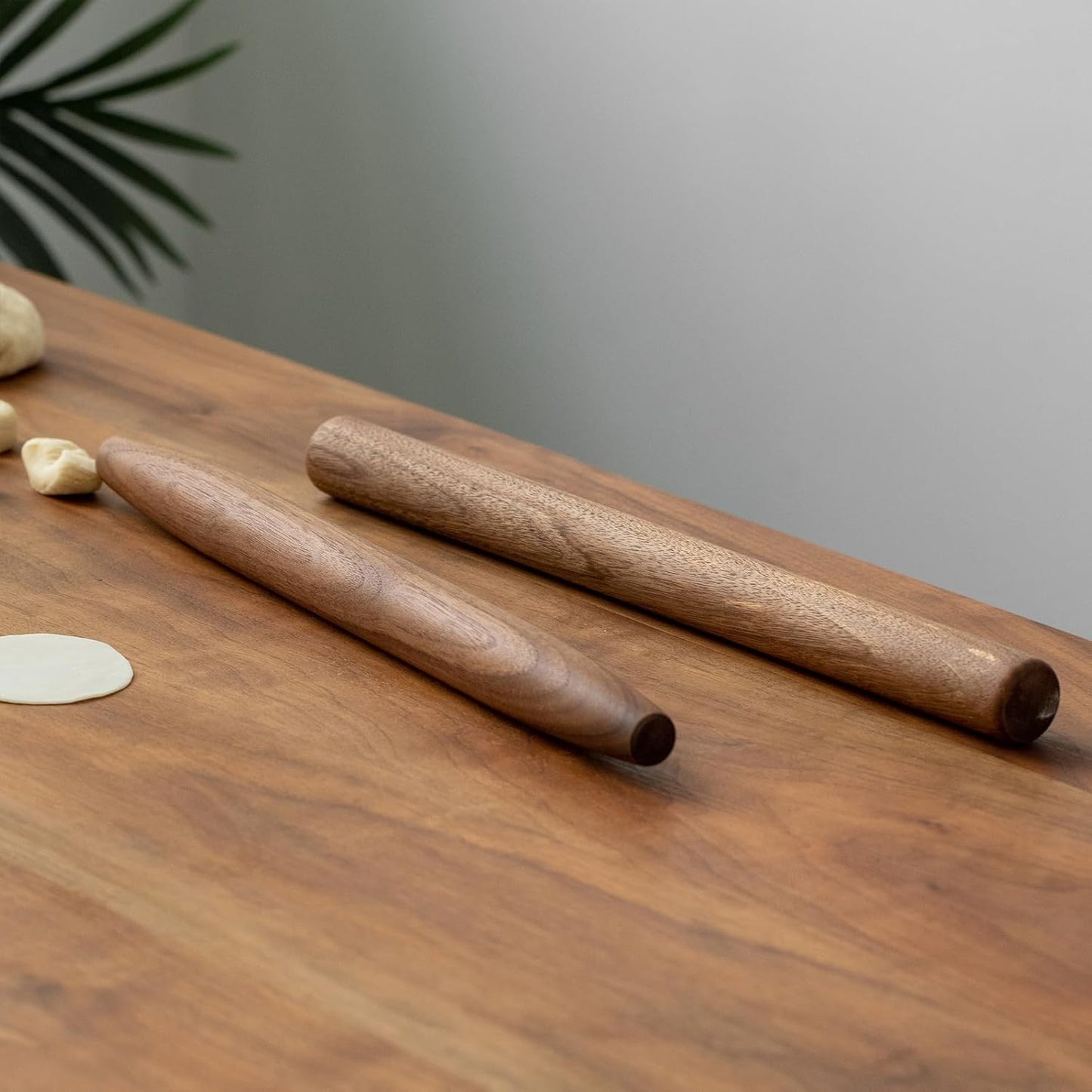 Carpentray Wood Decorative Rolling Pins for Baking Roller Roti Belan (Walnut 15-3/4 Inch)