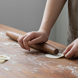 carpentray wood decorative rolling pins for baking roller roti belan (walnut 15-3/4 inch)