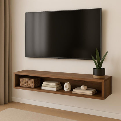 carpentray 100cm wooden wall tv cabinet (brown)