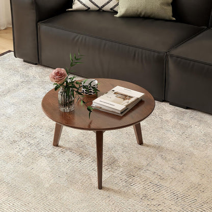 carpentray 24x24 inch round wooden coffee table