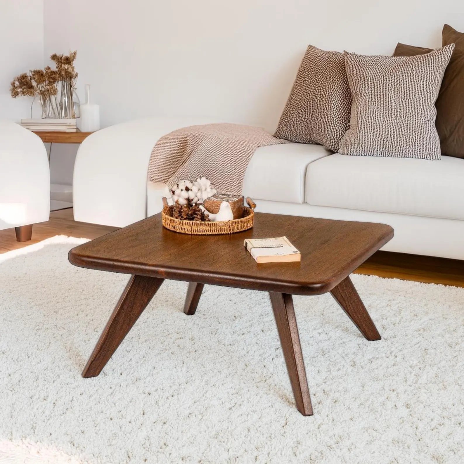 carpentray 30x30 inch square wooden coffee table