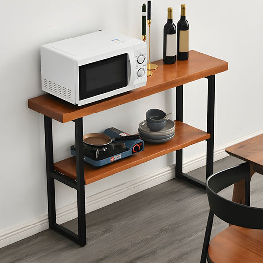 Carpentray 80cm Long Dual Shelf Console Table Light Brown