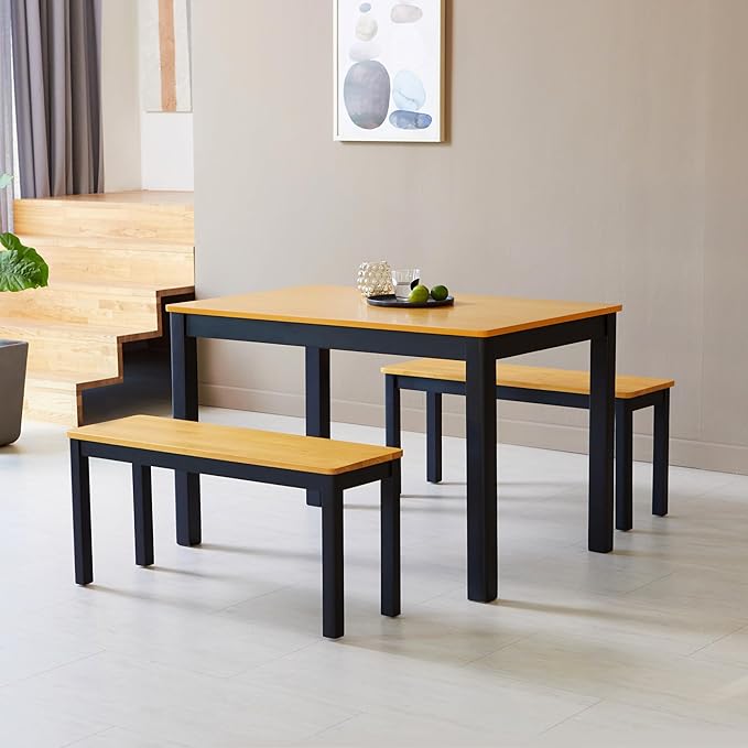 carpentray 120cm long wooden black/brown bench